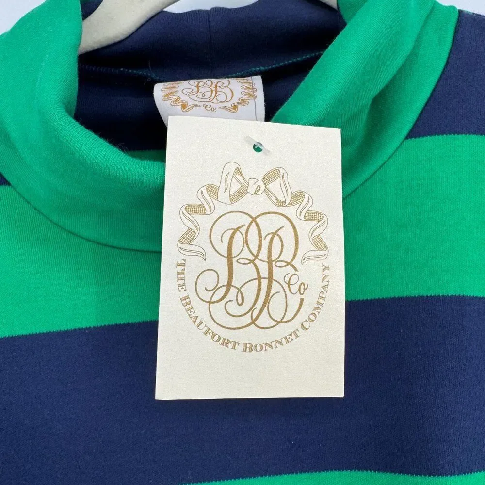 The Beaufort Bonnet Co NWT Tenley Tunic Green Blue Stripes Turtleneck Size 12